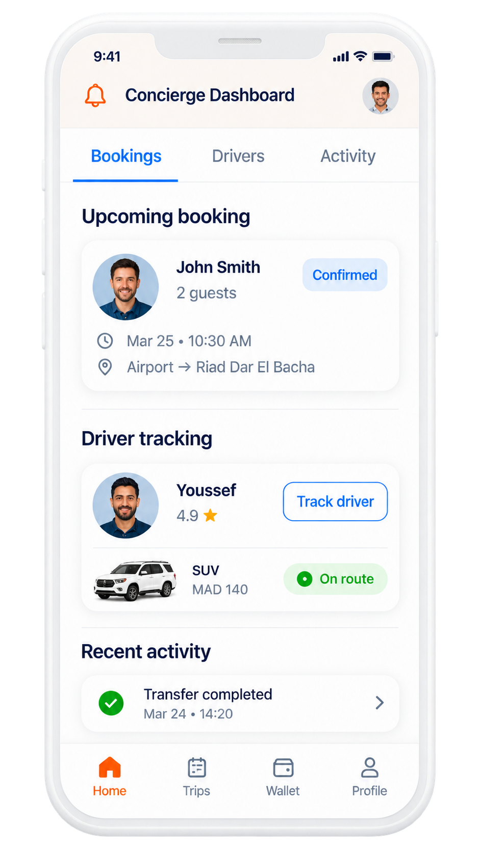 Concierge dashboard preview